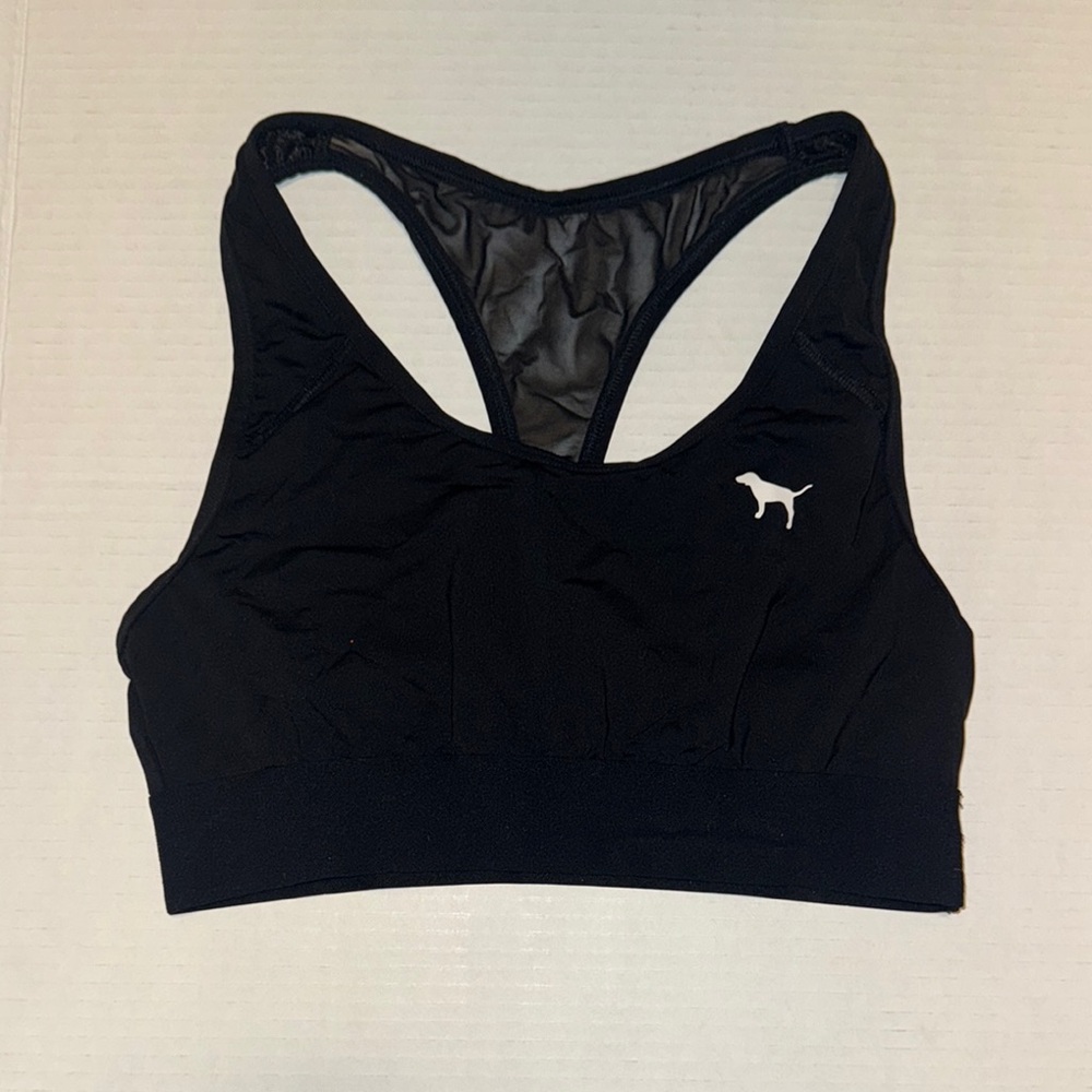 PINK by Victoria's Secret- Black mesh Sports Bra Women's size Medium (girls M/L)
